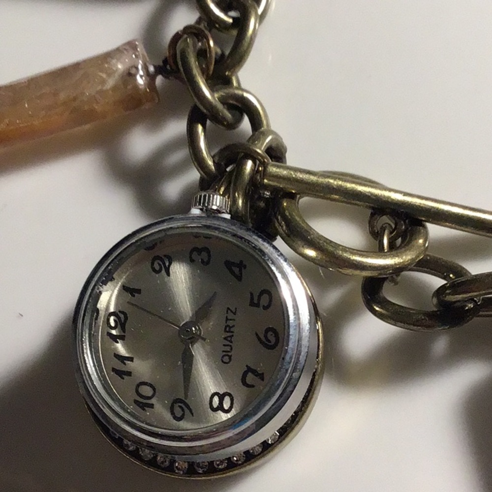 Multi Quartz Crystal Charm Watch OOAK - Picture 4 of 6